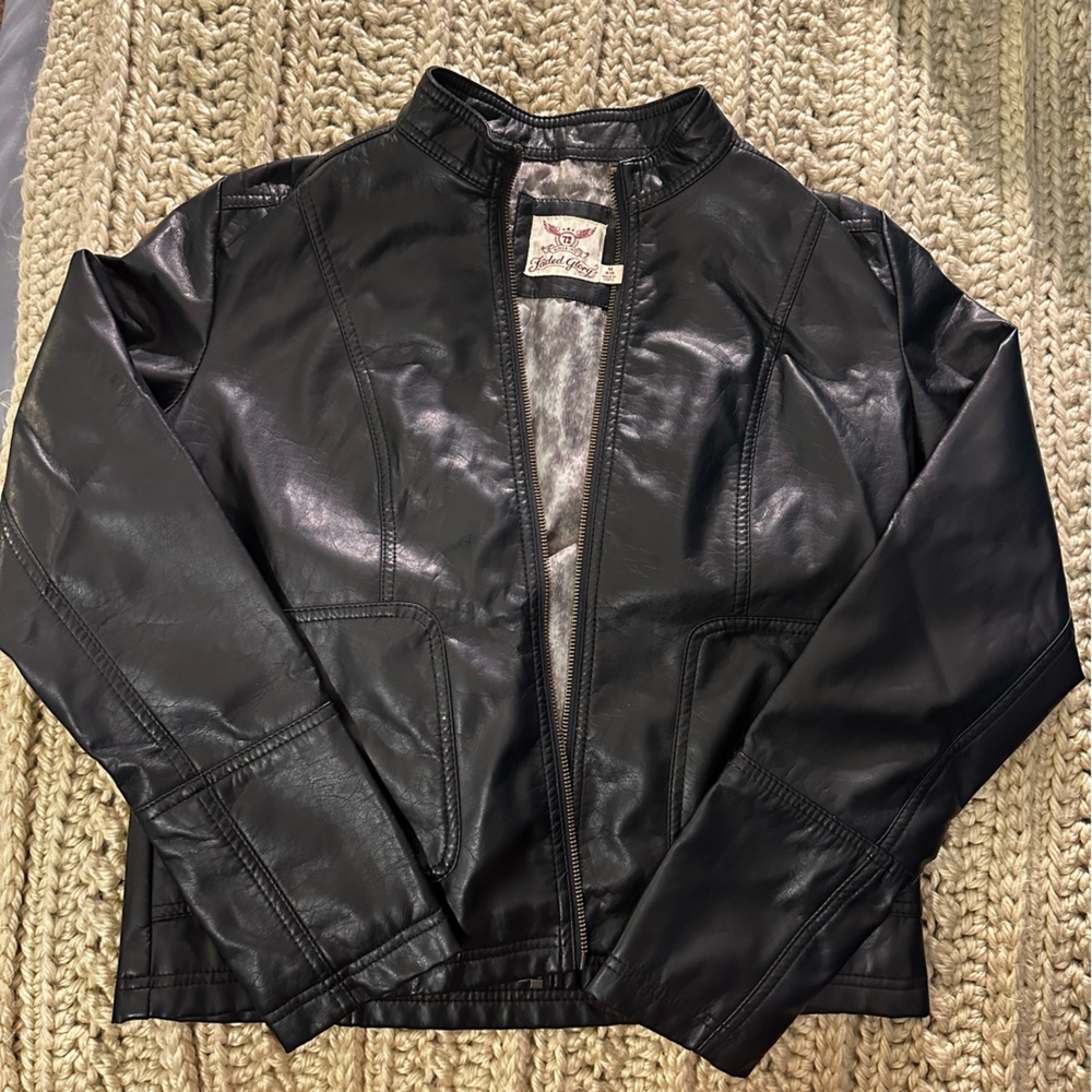 Black leather jacket